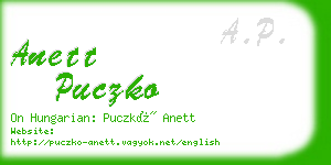 anett puczko business card